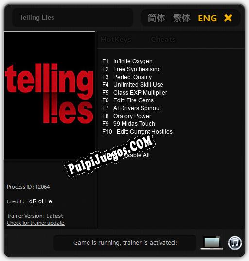 Telling Lies: Trainer +10 [v1.1]