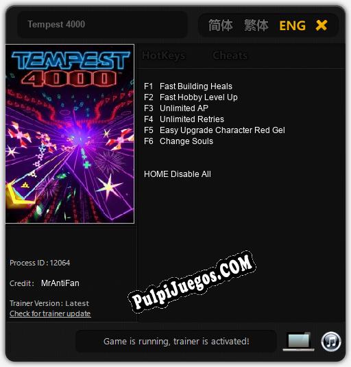 Tempest 4000: Cheats, Trainer +6 [MrAntiFan]