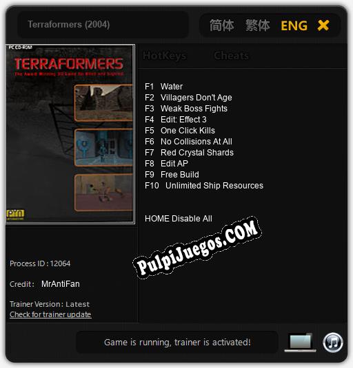 Entrenador liberado a Terraformers (2004) [v1.0.1]