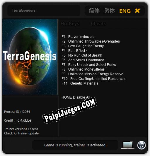 TerraGenesis: Trainer +11 [v1.3]