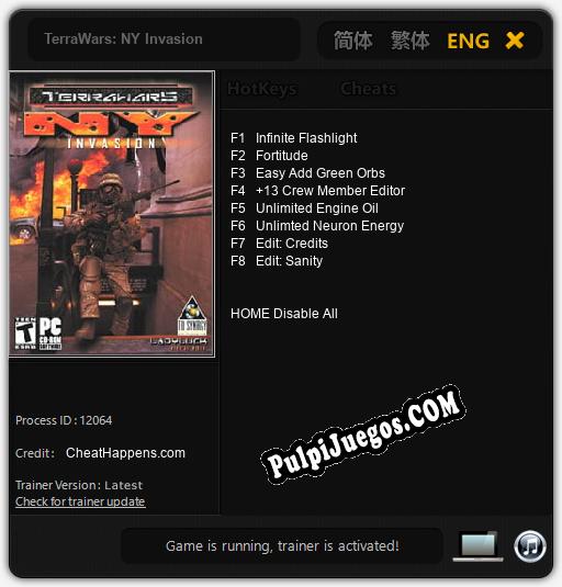 TerraWars: NY Invasion: Cheats, Trainer +8 [CheatHappens.com]