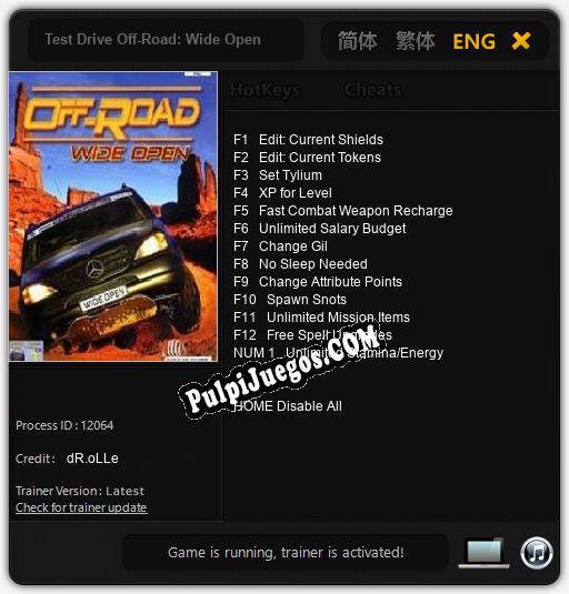 Entrenador liberado a Test Drive Off-Road: Wide Open [v1.0.5]