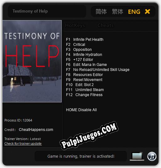 Entrenador liberado a Testimony of Help [v1.0.2]