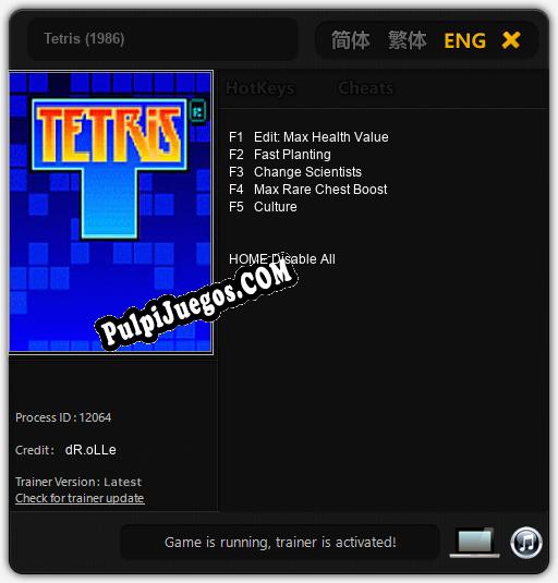 Tetris (1986): Cheats, Trainer +5 [dR.oLLe]