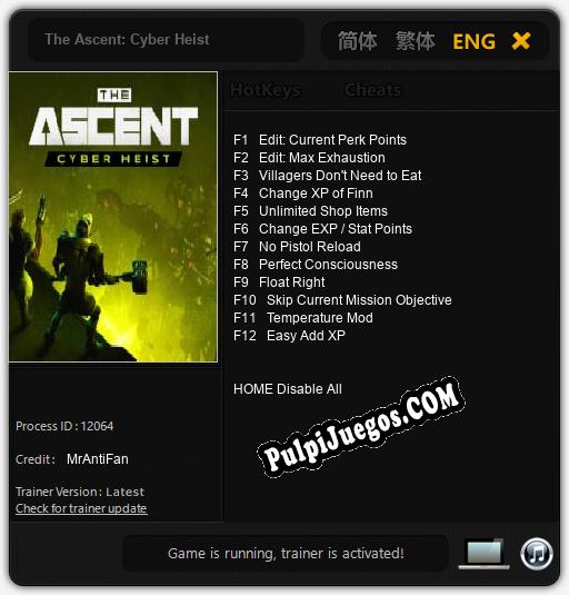 The Ascent: Cyber Heist: Treinador (V1.0.97)