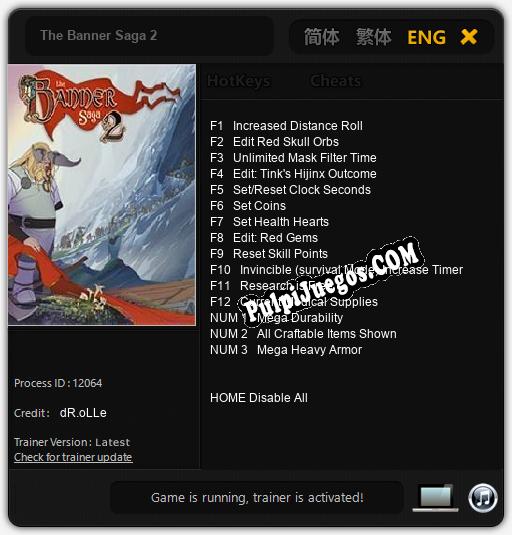 Entrenador liberado a The Banner Saga 2 [v1.0.2]