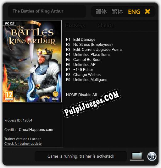 The Battles of King Arthur: Cheats, Trainer +9 [CheatHappens.com]