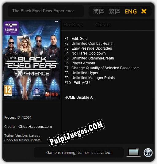 The Black Eyed Peas Experience: Cheats, Trainer +10 [CheatHappens.com]