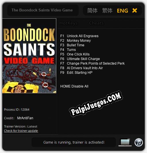 The Boondock Saints Video Game: Trainer +9 [v1.7]