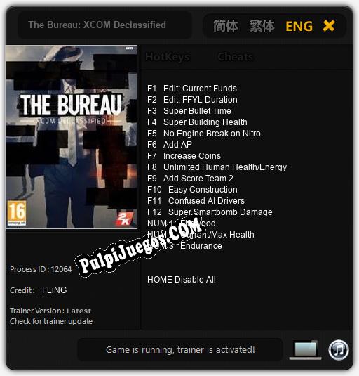 The Bureau: XCOM Declassified: Trainer +15 [v1.8]