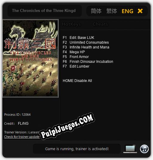 Entrenador liberado a The Chronicles of the Three Kingdoms [v1.0.6]