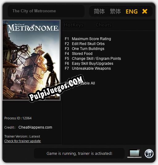 The City of Metronome: Cheats, Trainer +7 [CheatHappens.com]