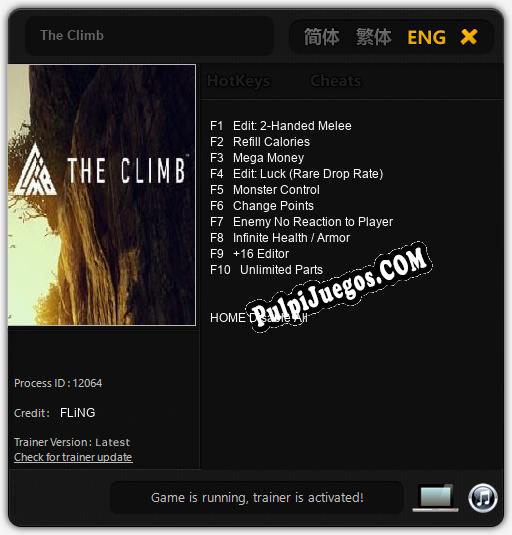 The Climb: Cheats, Trainer +10 [FLiNG]