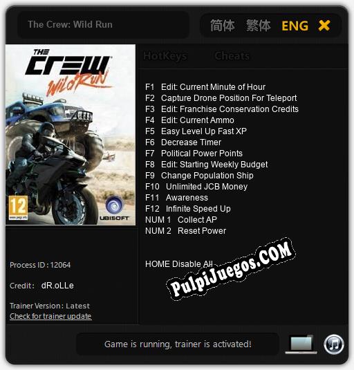 The Crew: Wild Run: Cheats, Trainer +14 [dR.oLLe]