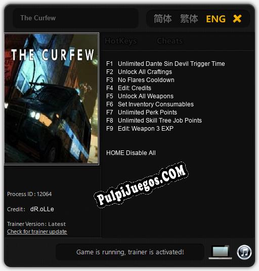 Entrenador liberado a The Curfew [v1.0.5]