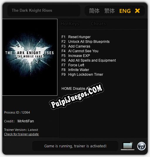 The Dark Knight Rises: Cheats, Trainer +9 [MrAntiFan]