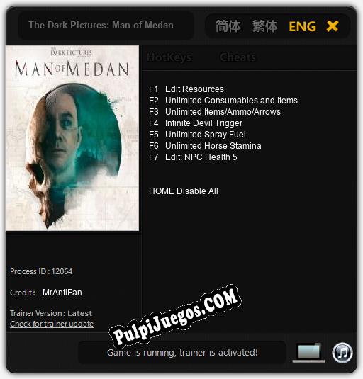 The Dark Pictures: Man of Medan: Treinador (V1.0.32)