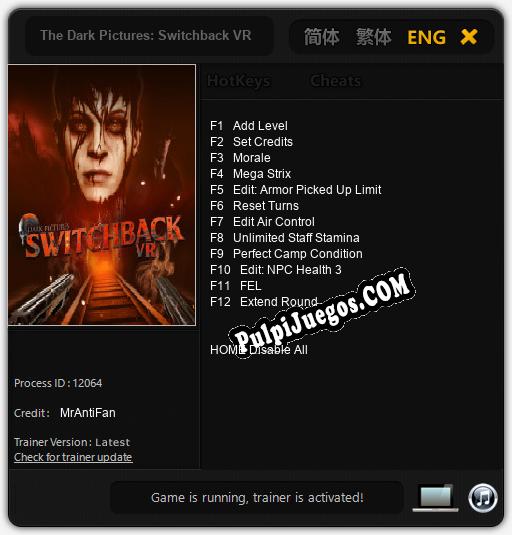 The Dark Pictures: Switchback VR: Trainer +12 [v1.8]