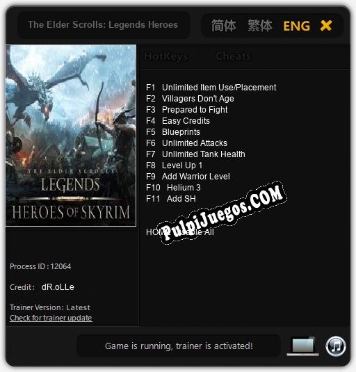 The Elder Scrolls: Legends Heroes of Skyrim: Cheats, Trainer +11 [dR.oLLe]