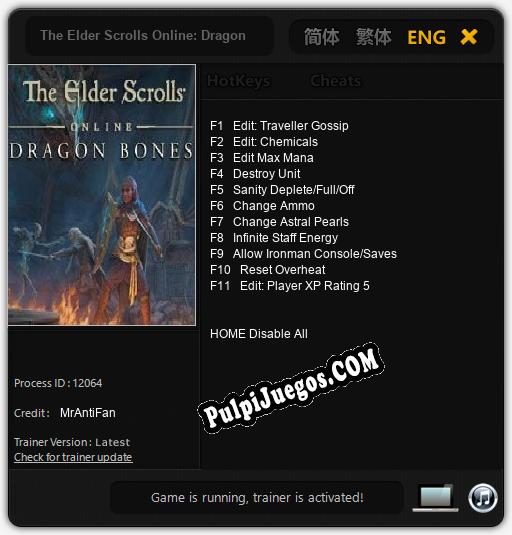 The Elder Scrolls Online: Dragon Bones: Treinador (V1.0.51)