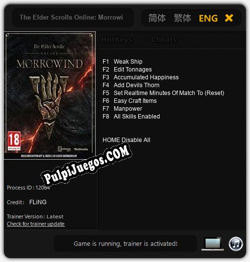 The Elder Scrolls Online: Morrowind: Cheats, Trainer +8 [FLiNG]