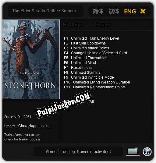 The Elder Scrolls Online: Stonethorn: Treinador (V1.0.86)