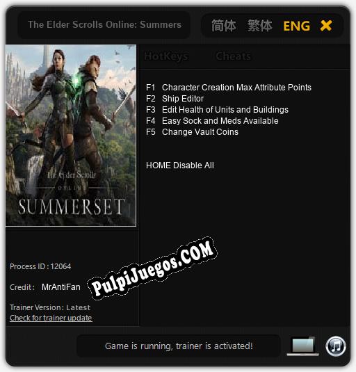 The Elder Scrolls Online: Summerset: Cheats, Trainer +5 [MrAntiFan]