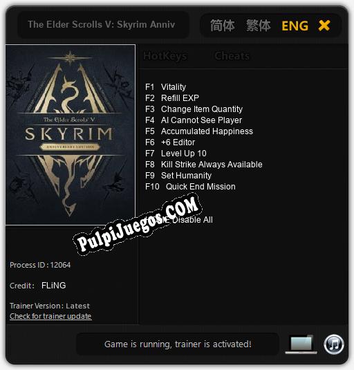 The Elder Scrolls V: Skyrim Anniversary Edition: Cheats, Trainer +10 [FLiNG]