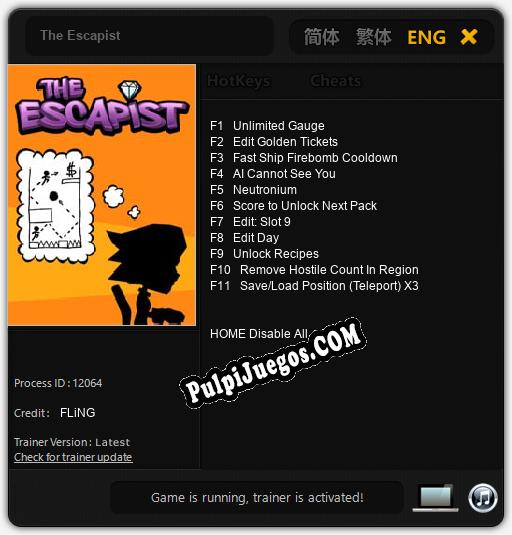 The Escapist: Treinador (V1.0.82)