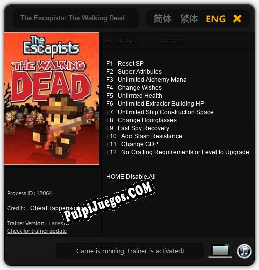 The Escapists: The Walking Dead: Cheats, Trainer +12 [CheatHappens.com]