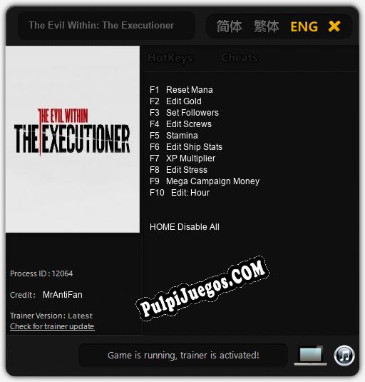 The Evil Within: The Executioner: Trainer +10 [v1.5]