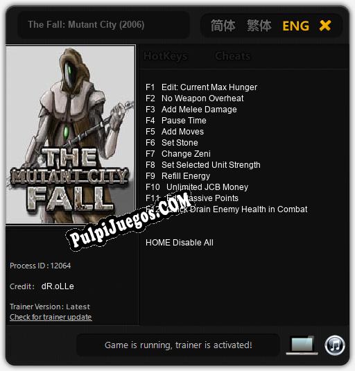 The Fall: Mutant City (2006): Treinador (V1.0.33)