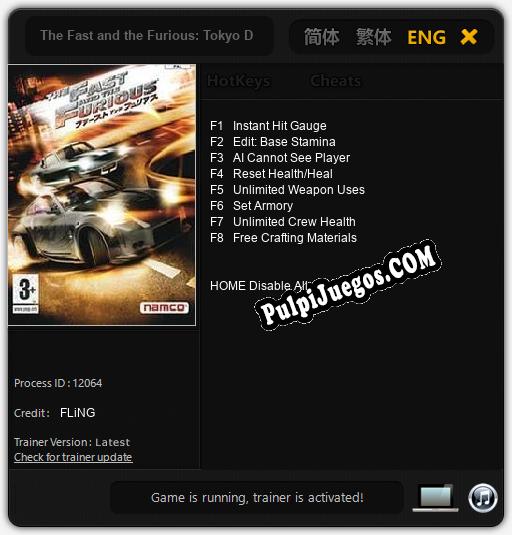 Entrenador liberado a The Fast and the Furious: Tokyo Drift [v1.0.7]