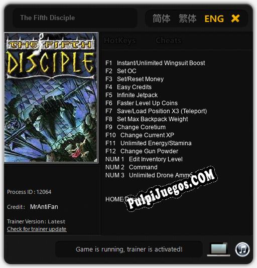 The Fifth Disciple: Cheats, Trainer +15 [MrAntiFan]