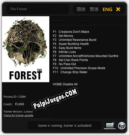 Entrenador liberado a The Forest [v1.0.7]