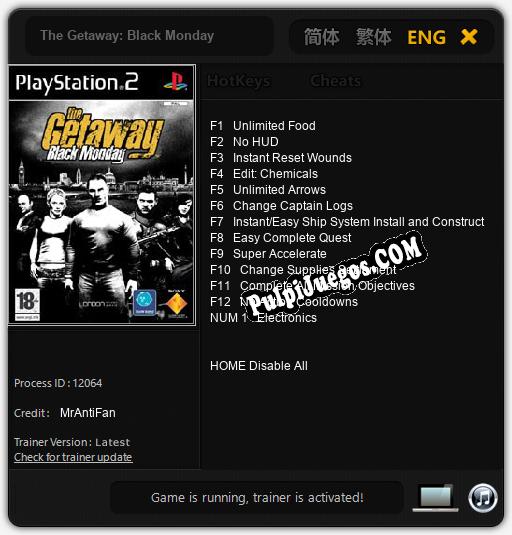 The Getaway: Black Monday: Cheats, Trainer +13 [MrAntiFan]