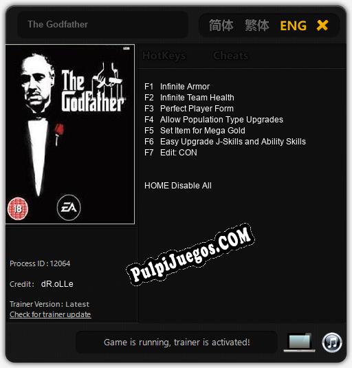 The Godfather: Trainer +7 [v1.8]