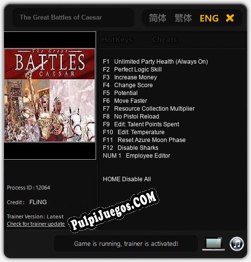 Entrenador liberado a The Great Battles of Caesar [v1.0.6]