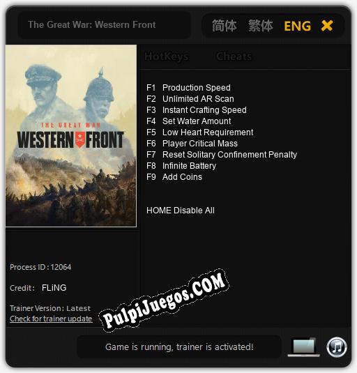 The Great War: Western Front: Cheats, Trainer +9 [FLiNG]