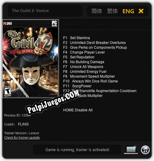 Entrenador liberado a The Guild 2: Venice [v1.0.4]