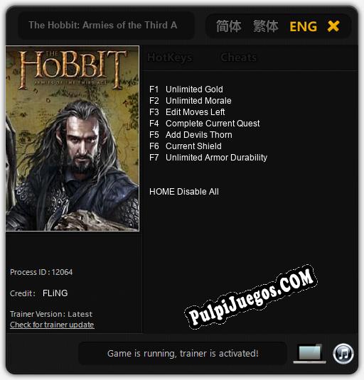 The Hobbit: Armies of the Third Age: Trainer +7 [v1.1]