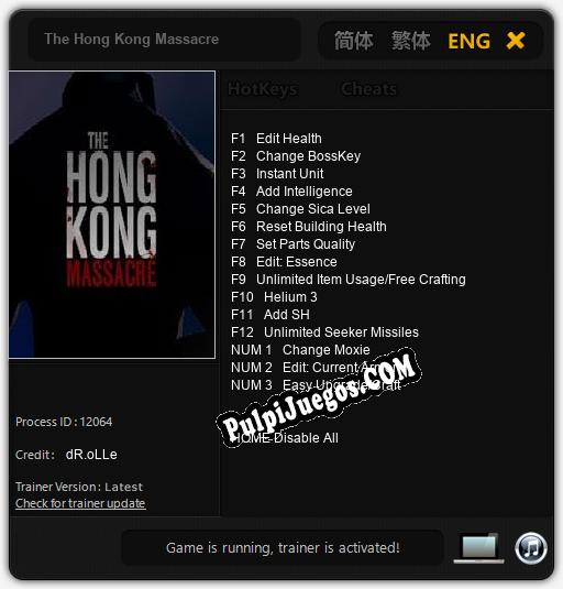 The Hong Kong Massacre: Trainer +15 [v1.8]