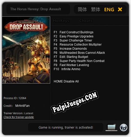 The Horus Heresy: Drop Assault: Treinador (V1.0.73)