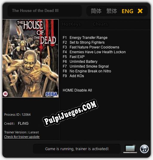 The House of the Dead III: Cheats, Trainer +9 [FLiNG]