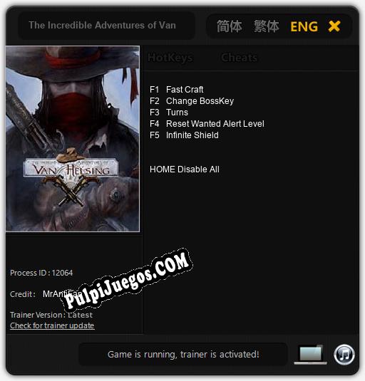 Entrenador liberado a The Incredible Adventures of Van Helsing [v1.0.9]