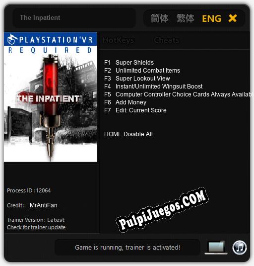 Entrenador liberado a The Inpatient [v1.0.5]