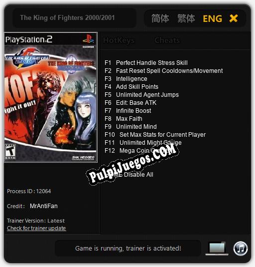 Entrenador liberado a The King of Fighters 2000/2001 [v1.0.1]