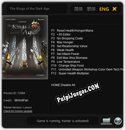 Entrenador liberado a The Kings of the Dark Age [v1.0.7]