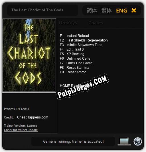 The Last Chariot of The Gods: Cheats, Trainer +9 [CheatHappens.com]