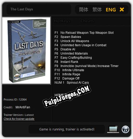 The Last Days: Trainer +13 [v1.8]